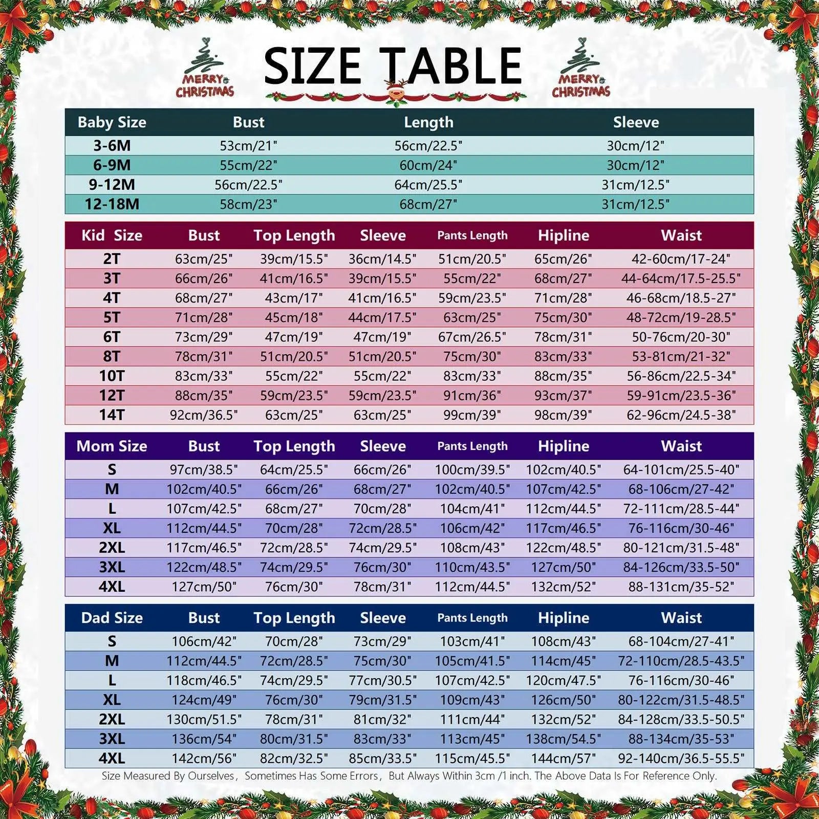 Green & Red Christmas Deer Holiday Family Pajamas Set