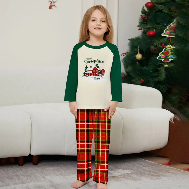Green There's Snow Place Home Family Matching Pajamas Matching Pajamas