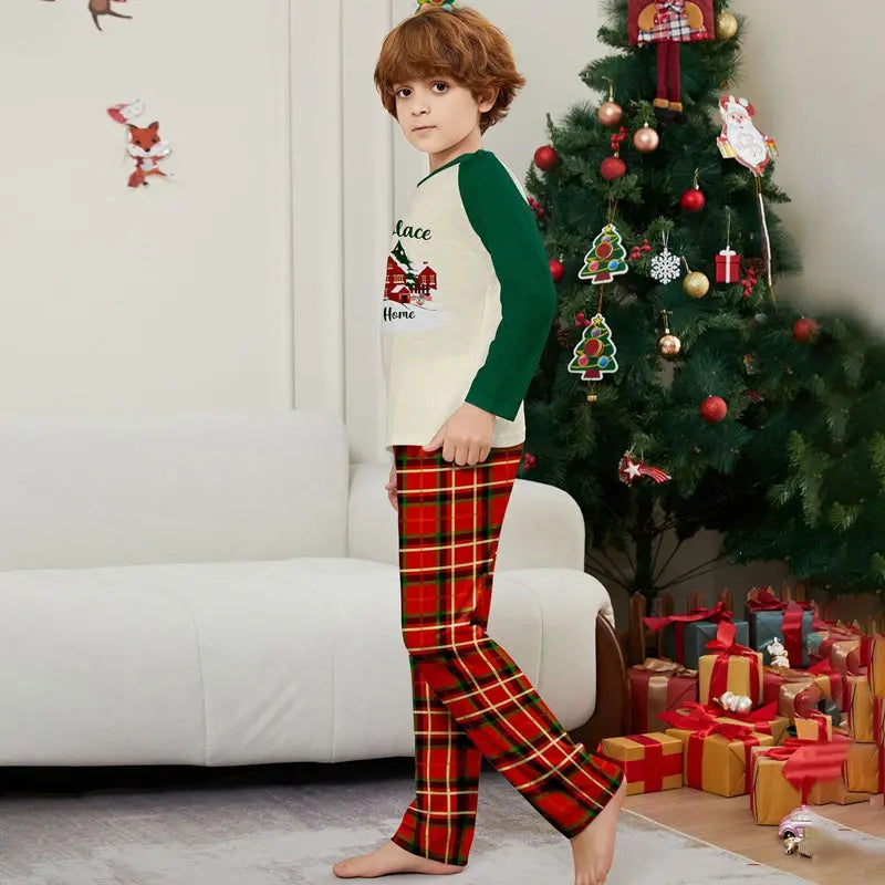 Green There's Snow Place Home Family Matching Pajamas Matching Pajamas