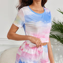 Tie-dye Short-sleeved Women's Pajamas