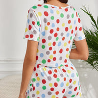 Rainbow Dot Short-Sleeved Women's Pajamas