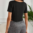 Black Dot Short-Sleeved Women's Pajamas