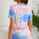 Tie-dye Short-sleeved Women's Pajamas
