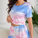Tie-dye Short-sleeved Women's Pajamas