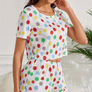 Rainbow Dot Short-Sleeved Women's Pajamas